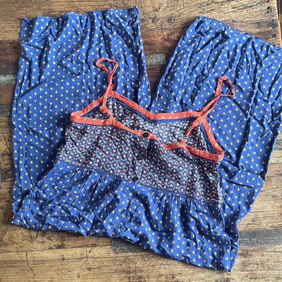 Anthropologie Blue and Red Jumpsuit - Picture 3 of 5